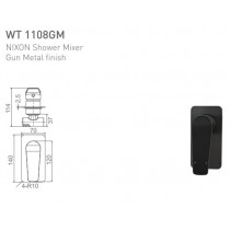 ECT NIXON Shower Mixer Gun Metal Finish